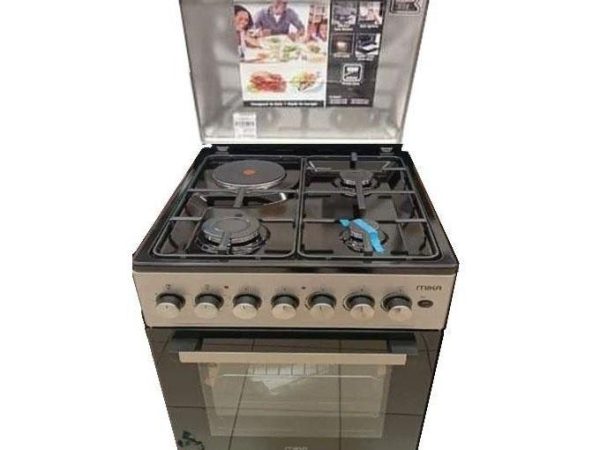 Mika 50*60, 3 Gas Pipe Burners + 1 Rapid Plate Standing Cooker,,,,,Electric Oven