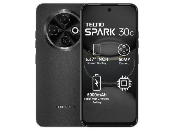 Tecno Spark 30c, 6.67'' HD+, UP To 128GB ROM+ 4GB RAM +(4GB RAM Extended) (Dual Sim) 50MP, 5000 MAh - Orbit Black (1YR WRTY)