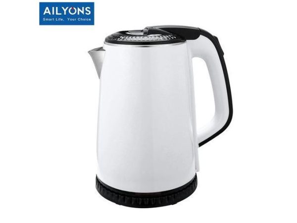 AILYONS FK-0306 Stainless Steel 1.8L Electric Kettle-White