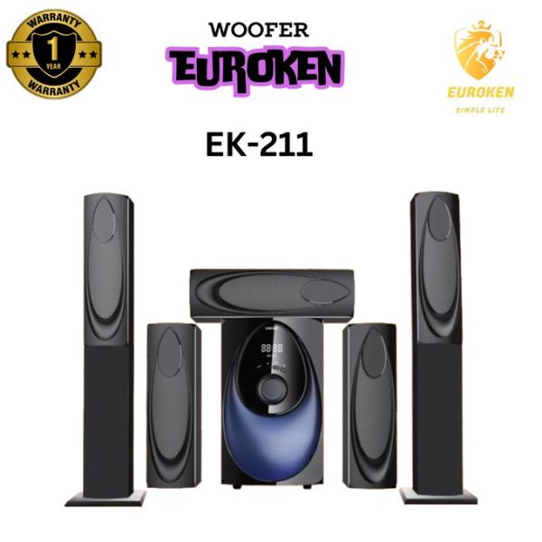 Euroken EK-211 5.1CH DIGITILALISED HOME THEATRE SOUND SYSTEM BT/USB/FM 12000W P.M.P.O